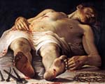 "Cristo morto e strumenti della Passione" - dipinto - 1583-1585 - «Staatsgalerie» Stoccarda - Germania