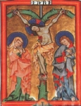 "Crocifissione da The Andreas Missal" - miniatura - 1320 circa - «Cistercian Abbey» Wilhering - Austria