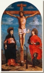"Crocifisso tra Maria e San Giovanni" - dipinto - 1475-80 circa - «Galleria Nazionale d'arte antica di Palazzo Barberini» Roma (RM) - Italia