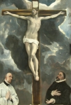 "Il Cristo in croce adorato da due donatori" - dipinto - XVI secolo - «Musée du Louvre» Parigi - Francia