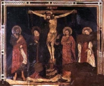 "Crocifissione e quattro santi" - dipinto - XIV secolo - «Pinacoteca Civica» Spello (PG) - Italia
