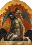 "Cristo morto sorretto da un angelo" - dipinto - 1460 circa - «Collezione privata» Milano (MI) - Italia