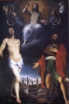"Cristo risorto e i santi Sebastiano e Rocco" - dipinto - 1600-25 - «Chiesa del Santo Sepolcro» Parma (PR) - Italia