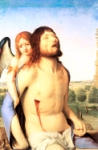 "Il Cristo morto sorretto da un angelo" - dipinto - 1476 - «Museo del Prado» Madrid - Spagna