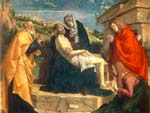 "Pietà con i santi Pietro, Giovanni Evangelista e Maddalena" - affresco - 1500 - «Santuario di Monte Berico» Vicenza (VI) - Italia