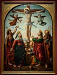 "Crocifissione con la Vergine e i santi Giovanni Battista, Maddalena, Giovanni Evangelista e Agostino" - dipinto - 1520 - «Pinacoteca di Brera» Milano (MI) - Italia