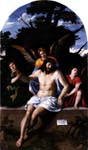 "Gesù Cristo in Pietà sorretto da angeli" - dipinto - XVI secolo - «Chiesa di San Giacomo» Sedrina (BG) - Italia