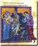 "Gesù deposto dalla croce" - miniatura - XII secolo - «Biblioteca dell'Abbazia di Nonantola» Nonantola (MO) - Italia
